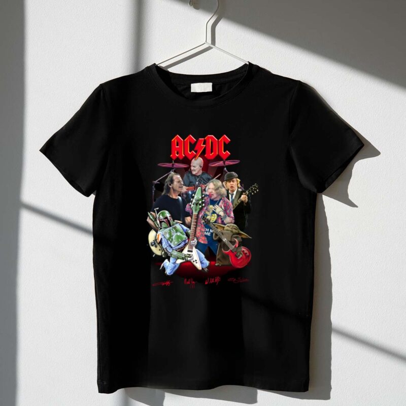 Ac Dc Star Wars Crossover Featuring Boba Fett And Grogu 1 T Shirt