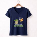 Adopt This Baby Boston Terrier Yoda Star Wars 9 Womens V Neck.jpg
