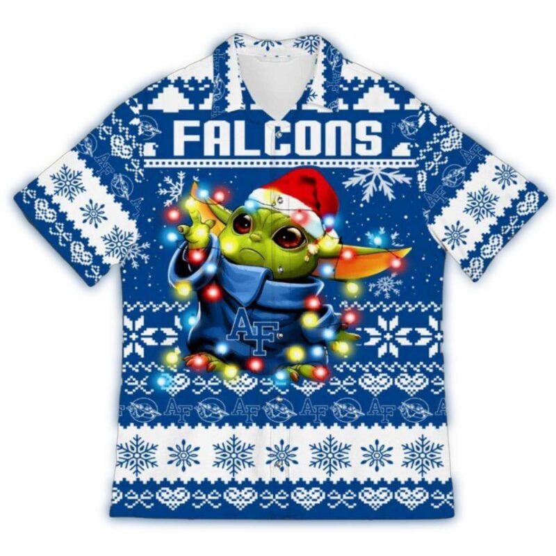 Air Force Falcons Baby Yoda Star Wars Ugly Pattern Hawaiian Shirt 1.jpg