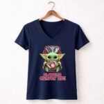 Alabama Crimson Tide Baby Yoda Holding Football 9 Womens V Neck.jpg