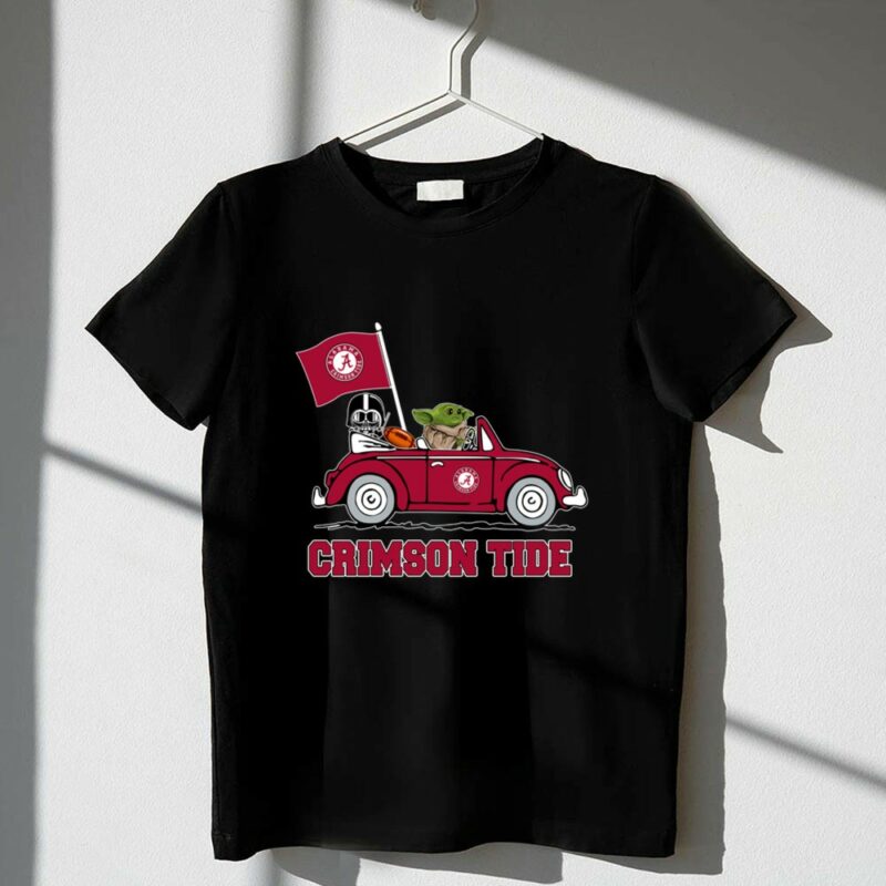 Alabama Crimson Tide Darth Vader Baby Yoda Car Riding Star Wars Football 1 T Shirt.jpg