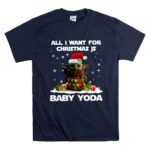 All I Want for Christmas is Baby Yoda Star Wars Santa Hat Snowflakes Gifts 9 T Shirt.jpg