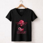 Atlanta Braves Yoda Star Wars Fan Crossover 5 Womens V Neck.jpg