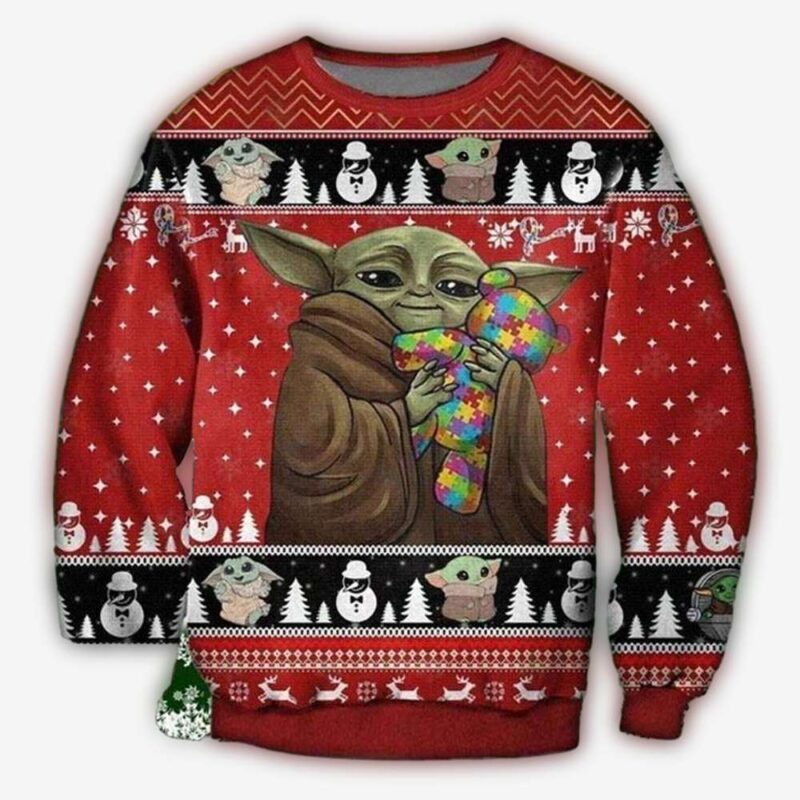 Autism Star Wars Yoda With Puzzles Ugly Christmas Sweater.jpg