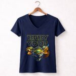 BABY YODA Star Wars The Mandalorian Grogu Trio 5 Womens V Neck.jpg
