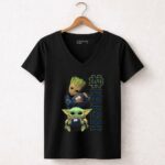 Baby Groot And Baby Yoda Hug Ball Notre Dame Fighting Irish 5 Womens V Neck 1.jpg