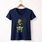 Baby Groot And Baby Yoda Hug Ball Notre Dame Fighting Irish 9 Womens V Neck 1.jpg
