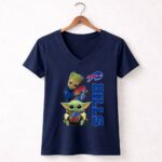 Baby Yoda And Groot Hug Buffalo Bills 9 Womens V Neck.jpg