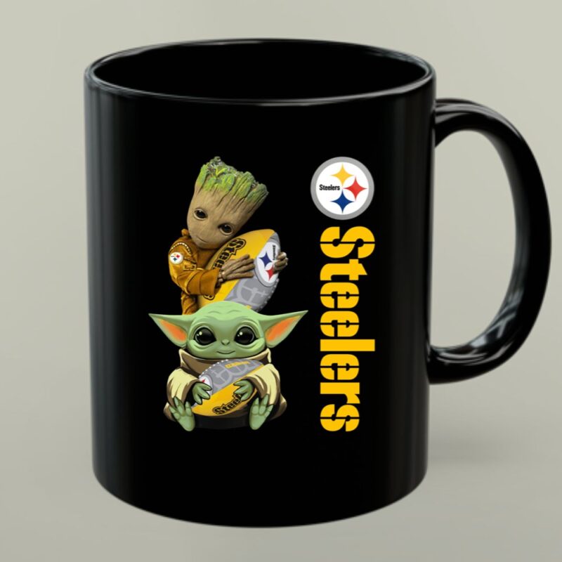 Baby Yoda And Groot Hug Pittsburgh Steelers 1 mug.jpg