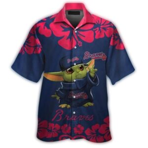 Baby Yoda Atlanta Braves Floral Hawaiian Shirt 1.jpg