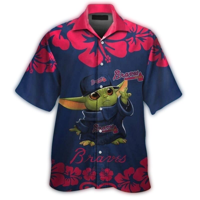 Baby Yoda Atlanta Braves Floral Hawaiian Shirt 1.jpg