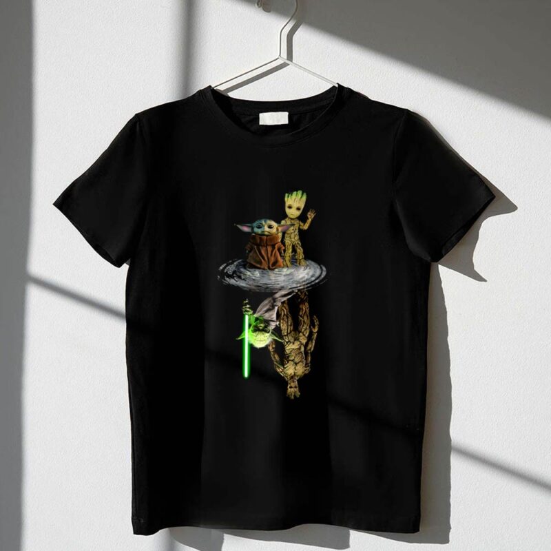 Baby Yoda Baby Groot Reflection Jedi Master Symbolism 1 T Shirt.jpg