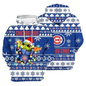 Baby Yoda Chicago Cubs Light Pattern Christmas hoodie 1.jpg
