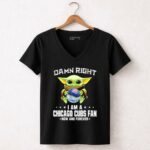 Baby Yoda Damn Right I Am A Chicago Cubs Fan 5 Womens V Neck.jpg