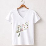 Baby Yoda Dandelion Grogu Star Wars Cute Whimsical Nature 5 Womens V Neck.jpg
