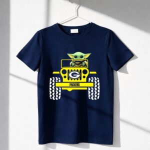 Baby Yoda Driving Green Bay Packers Jeep Shirt