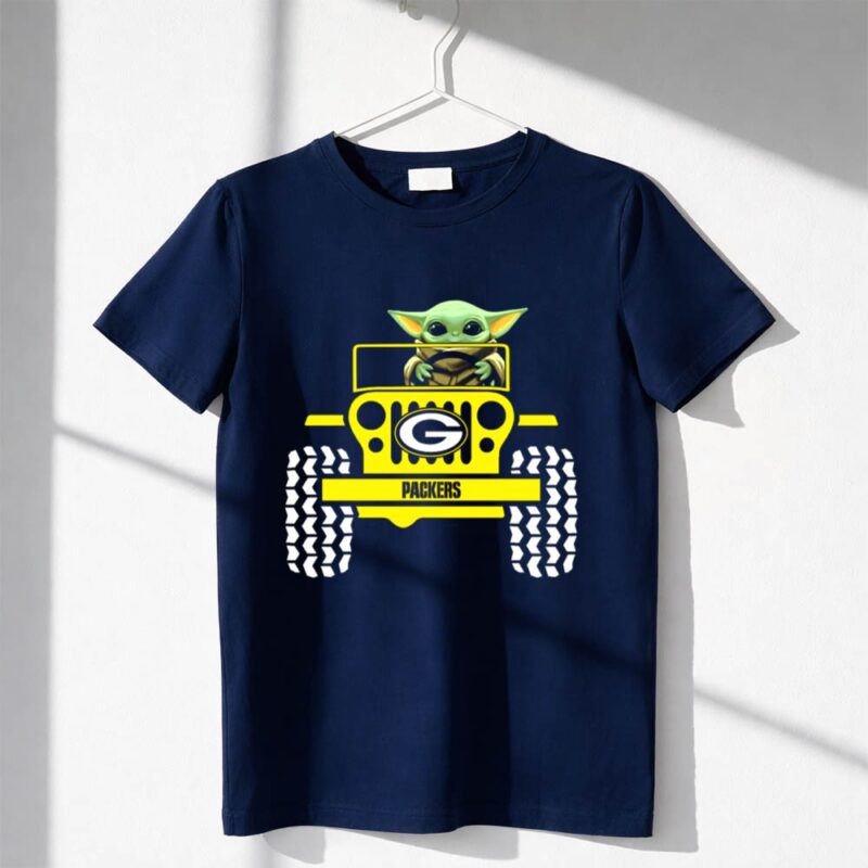 Baby Yoda Driving Green Bay Packers Jeep 1 T Shirt