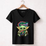 Baby Yoda Florida Gators Football Fan 5 Womens V Neck.jpg