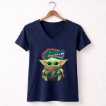 Baby Yoda Florida Gators Football Fan 9 Womens V Neck.jpg