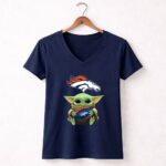 Baby Yoda Hand Denver Broncos football 9 Womens V Neck.jpg