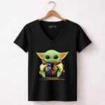 Baby Yoda Heart Baltimore Ravens Orioles Love 5 Womens V Neck.jpg