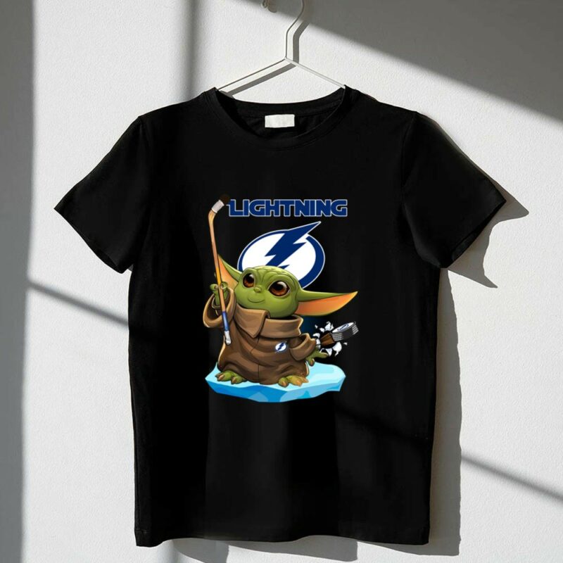 Baby Yoda Hockey Tampa Bay Lightning Puck and Stick 1 T Shirt.jpg