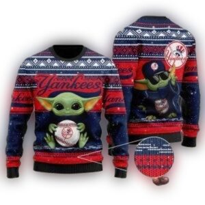 Baby Yoda Holding Ball New York Yankees Christmas Ugly Sweater 1.jpg