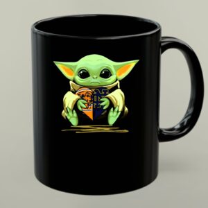 Baby Yoda Holding Chicago Bears And Notre Dame Irish Heart Shaped 1 mug.jpg