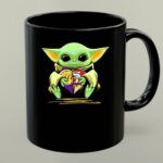 Baby Yoda Holding Los Angeles Lakers And San Francisco 49ers Logos 1 mug.jpg