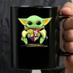 Baby Yoda Holding Los Angeles Lakers And San Francisco 49ers Logos 3 mug.jpg