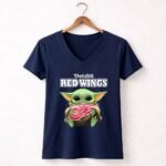 Baby Yoda Hug Logo Detroit Red Wings 9 Womens V Neck.jpg