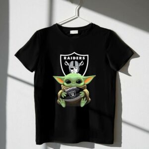 Baby Yoda Hug Oakland Raiders Football Shirt