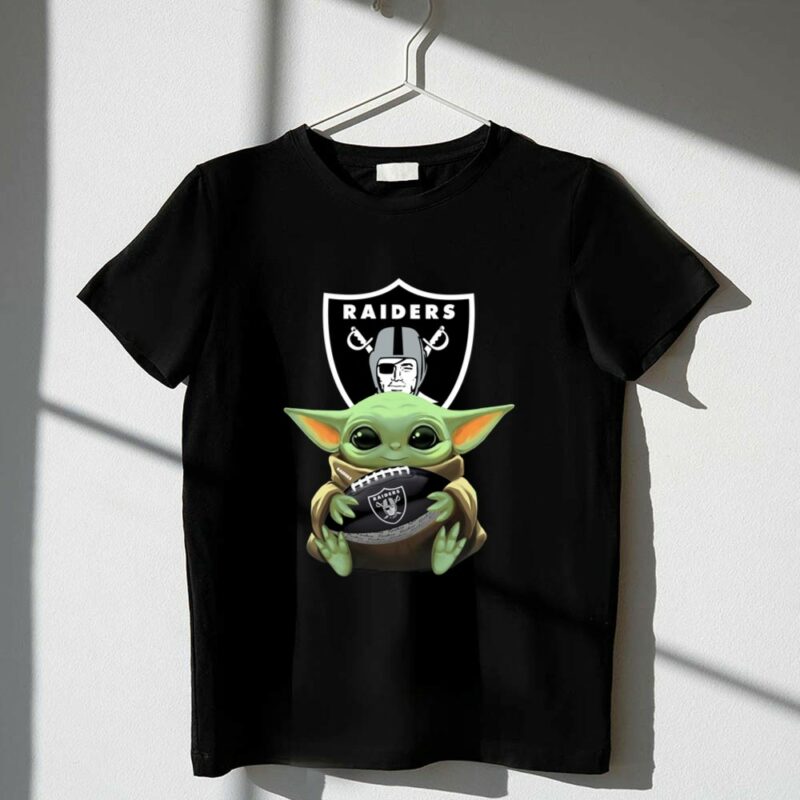 Baby Yoda Hug Oakland Raiders football 1 T Shirt