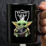 Baby Yoda Hug Oakland Raiders football 3 mug.jpg