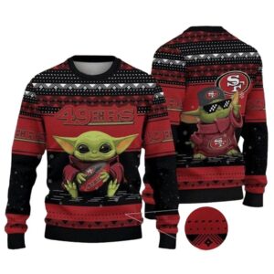 Baby Yoda Hug San Francisco 49ers Ugly Sweater 1.jpg