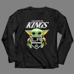 Baby Yoda Hugs The Los Angeles Kings Ice Hockey 4 Long Sleeves.jpg