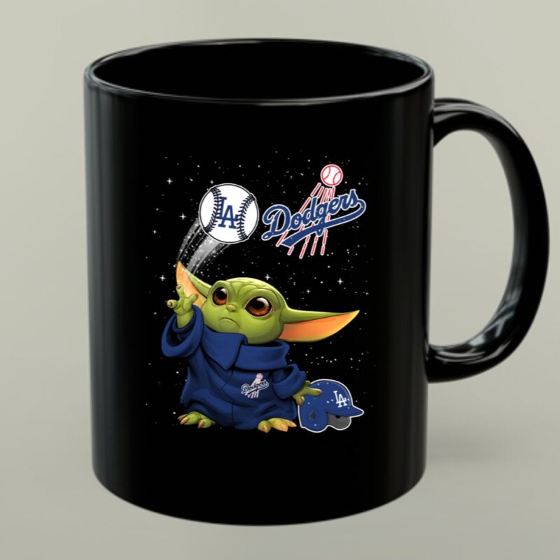 Baby Yoda Los Angeles Dodgers Baseball Force Use 1 mug 1.jpg