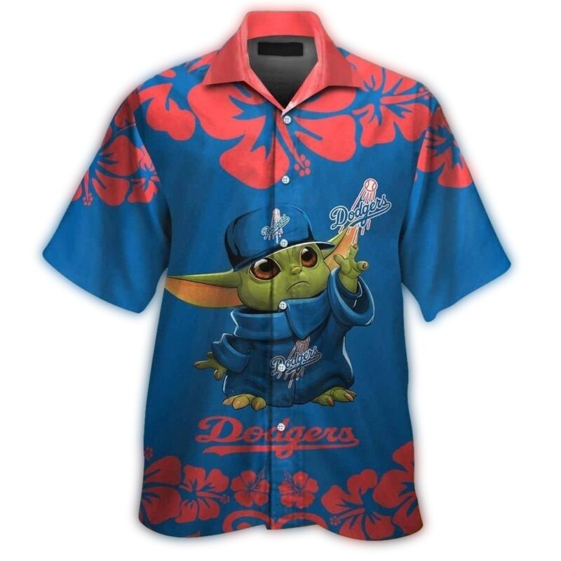 Baby Yoda Los Angeles Dodgers Floral Hawaiian Shirt 1.jpg