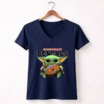 Baby Yoda Loves The Cincinnati Bengals Star Wars 9 Womens V Neck.jpg