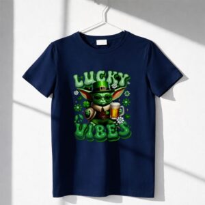 Baby Yoda Lucky Vibes Beer St Patricks Star Wars Shirt