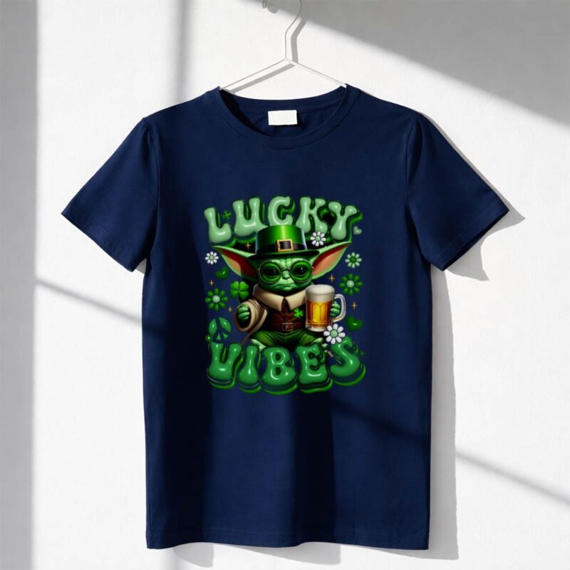Baby Yoda Lucky Vibes Beer St Patricks Star Wars 1 T Shirt