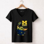 Baby Yoda Michigan Wolverines Football Fan Gear Featuring Iconic Team Spirit 5 Womens V Neck 2.jpg