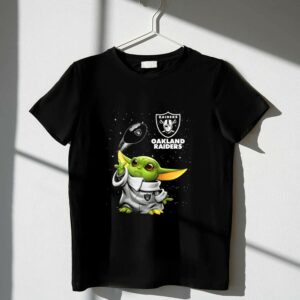 Baby Yoda Oakland Raiders Football Star Wars Fan Merchandise Shirt