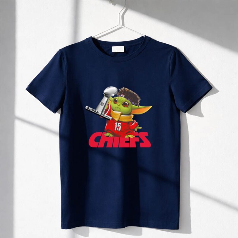 Baby Yoda Patrick Mahomes Lift Cup Super Bowl with Kansas City Chiefs 1 T Shirt