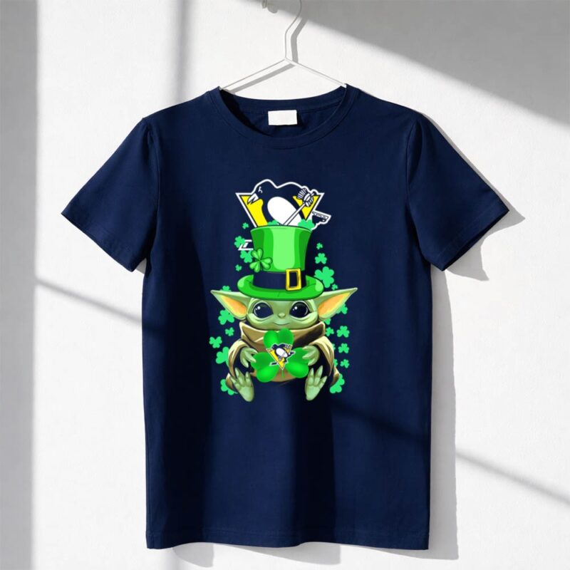 Baby Yoda Penguins St Patricks Day Shamrock 1 T Shirt