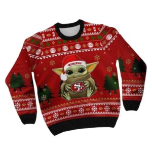 Baby Yoda Santa San Francisco 49ers Christmas Ugly Sweater 1.jpg
