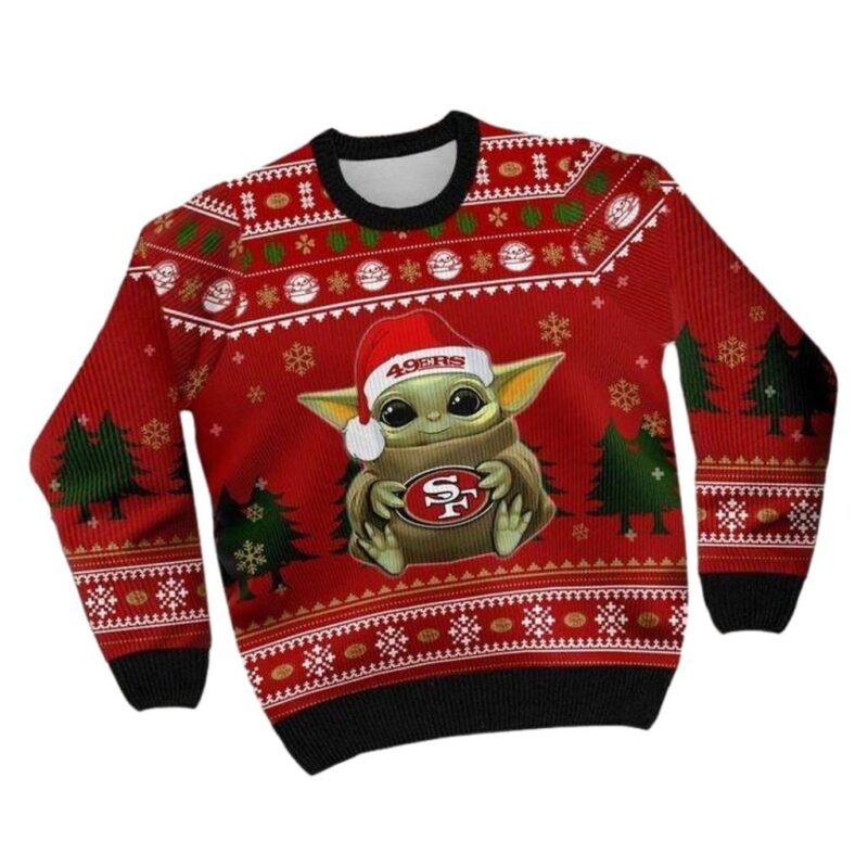 Baby Yoda Santa San Francisco 49ers Christmas Ugly Sweater 1.jpg