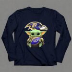 Baby Yoda Star Wars Baltimore Ravens Football Crossover 9 Long Sleeves.jpg