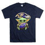 Baby Yoda Star Wars Baltimore Ravens Football Crossover 9 T Shirt.jpg