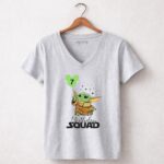 Baby Yoda Star Wars Birthday Squad 7 9 Womens V Neck.jpg